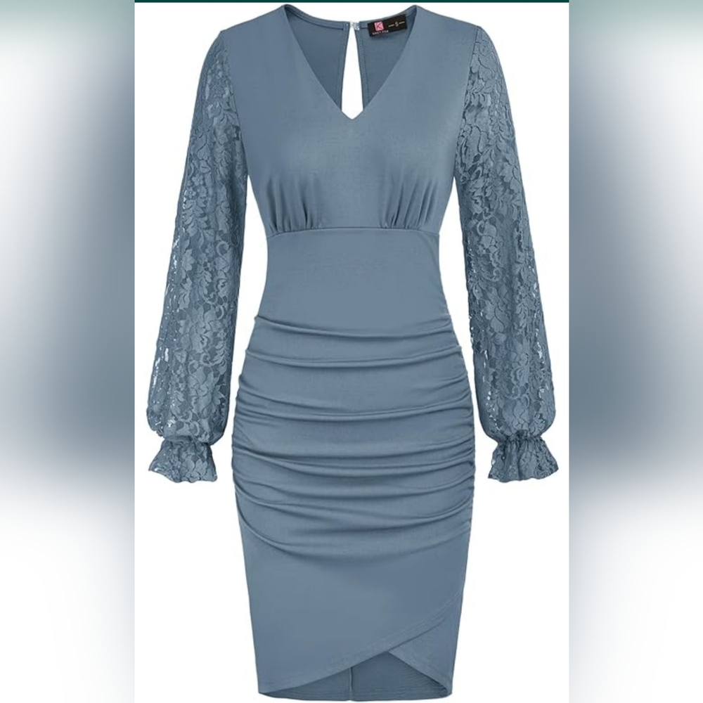 Kancy Kyle Women's lace sleeve bodycon dress